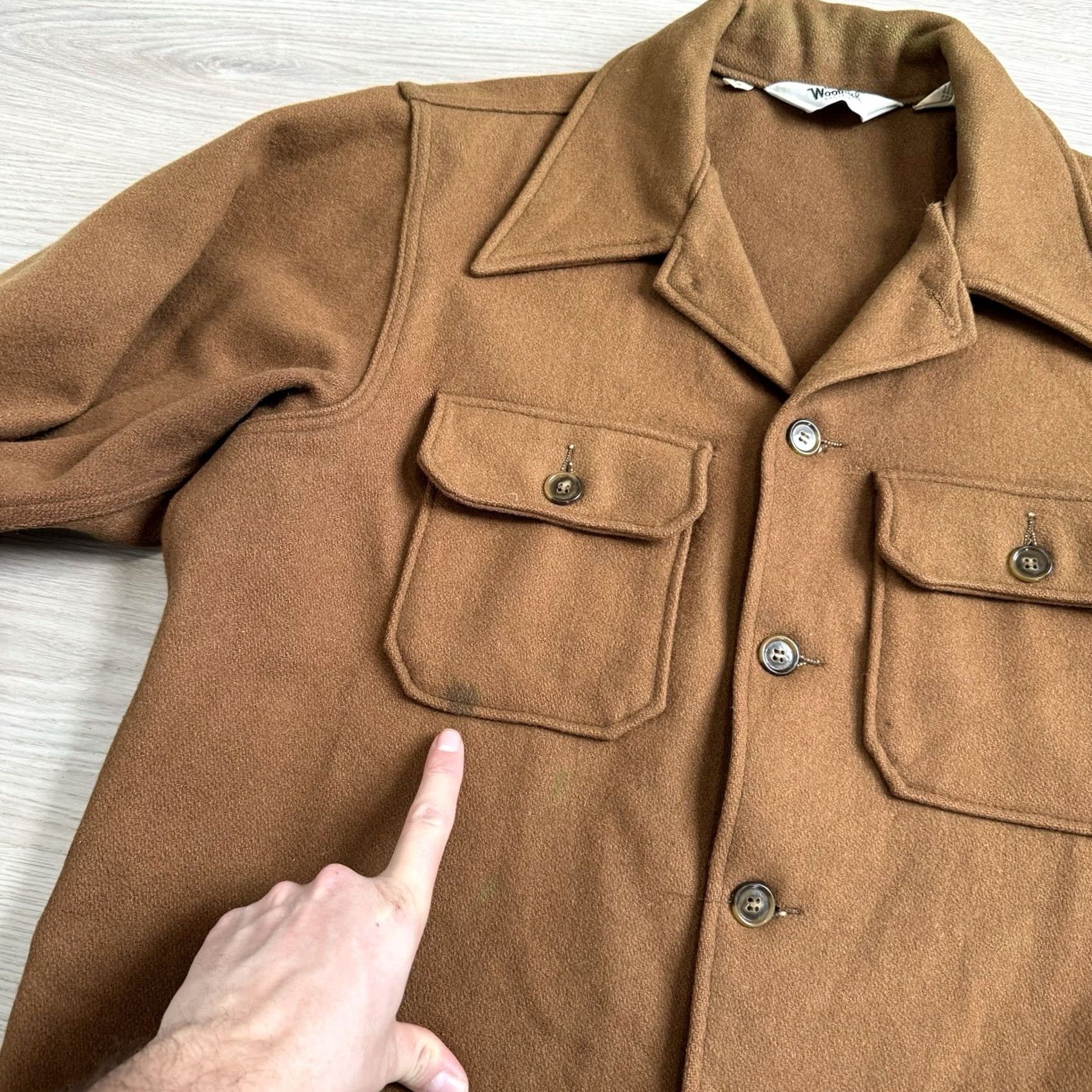 Vintage VINTAGE Woolrich Coat Wool Button Up Solid Brown Mens L Shacket Jacket Overcoat Brown Wool 70s Casual Workwear Mens Size US L / EU 52-54 / 3 - 4 Thumbnail