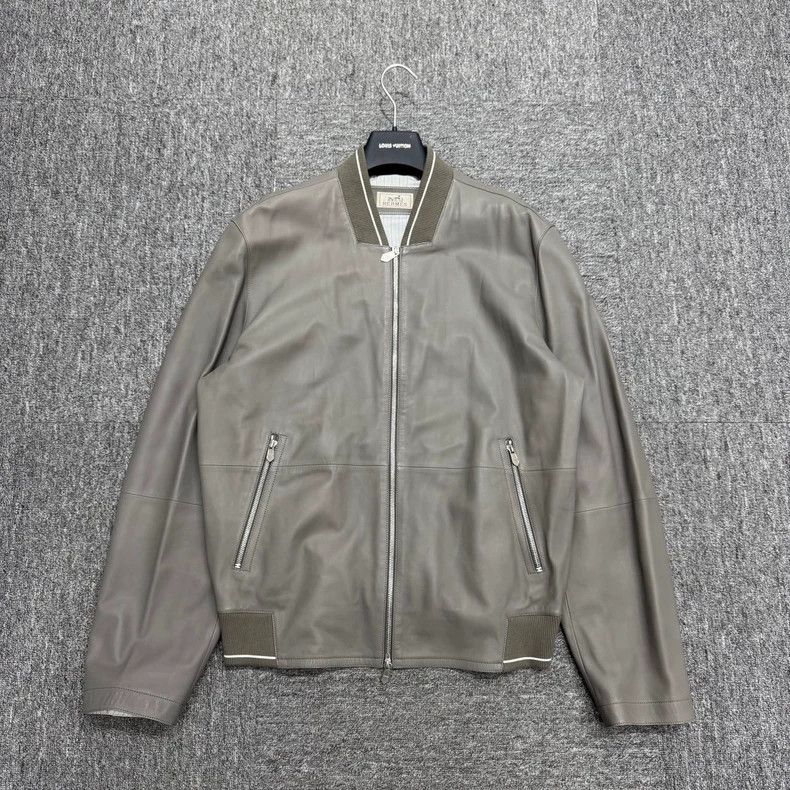 Hermes Hermes Elephant Grey Sheepskin Jacket Size US M / EU 48-50 / 2 - 1 Thumbnail