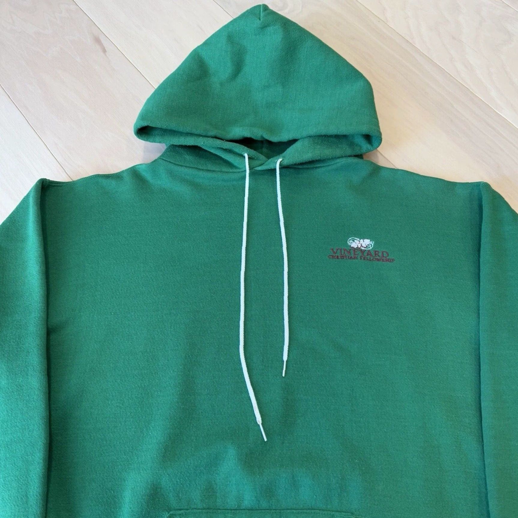 Vintage VINTAGE Russell Athletic Hoodie XL Green Pullover Crew Neck Hooded Logo USA 70s Football Basketball Mens Size US XL / EU 56 / 4 - 3 Thumbnail
