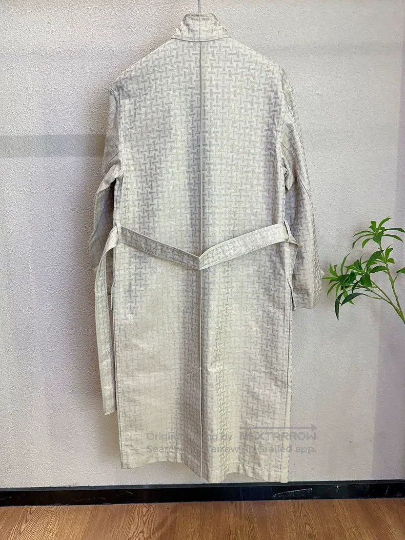 Hermes Hermes Letter H Printed Long Trench Coat Size XXS / US 00 / IT 34 - 2 Thumbnail