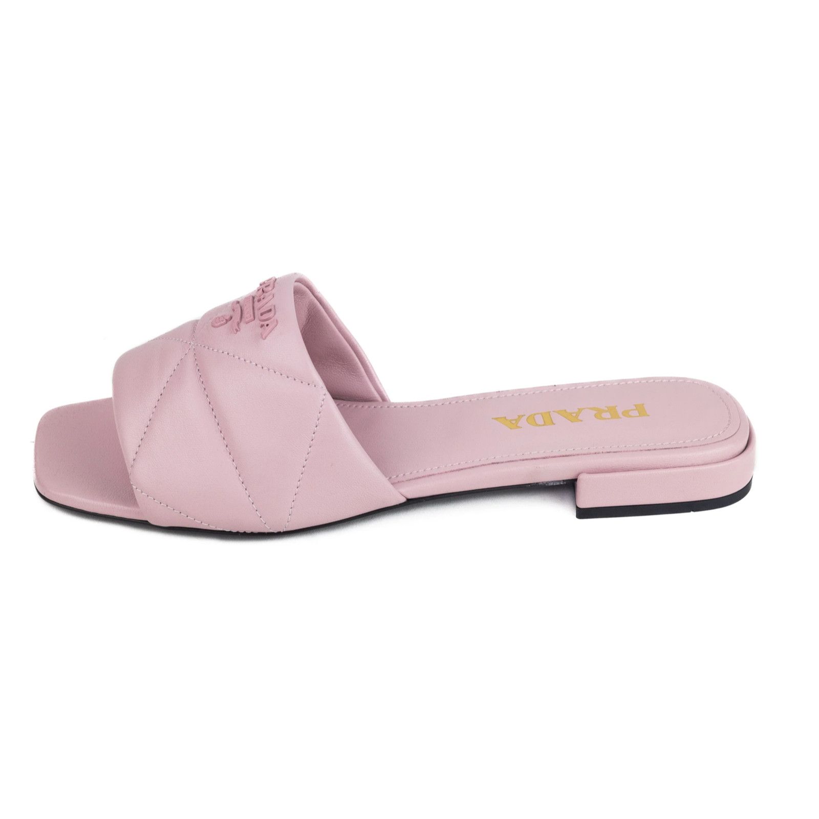 Prada Prada Alabastro Pink Quilted Nappa Leather Logo Slide Size US 6 / IT 36 - 8 Thumbnail