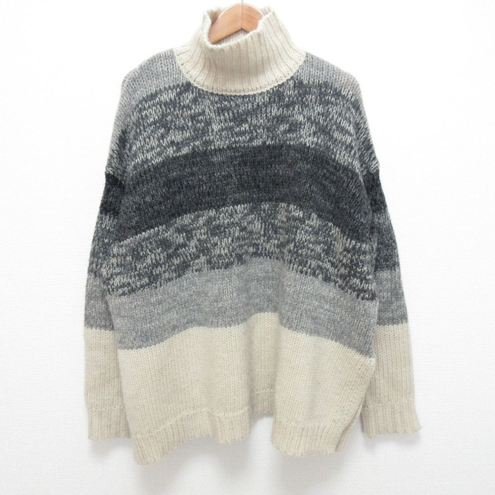 Other Other CLANE GRADATION BORDER Wide Knit Pullover Cotton Tops DUTY FREE for USA Size ONE SIZE - 1 Thumbnail