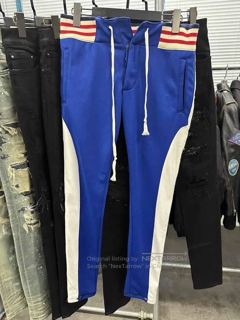 Greg Lauren size S Blue and White Striped Sports Casual Pa