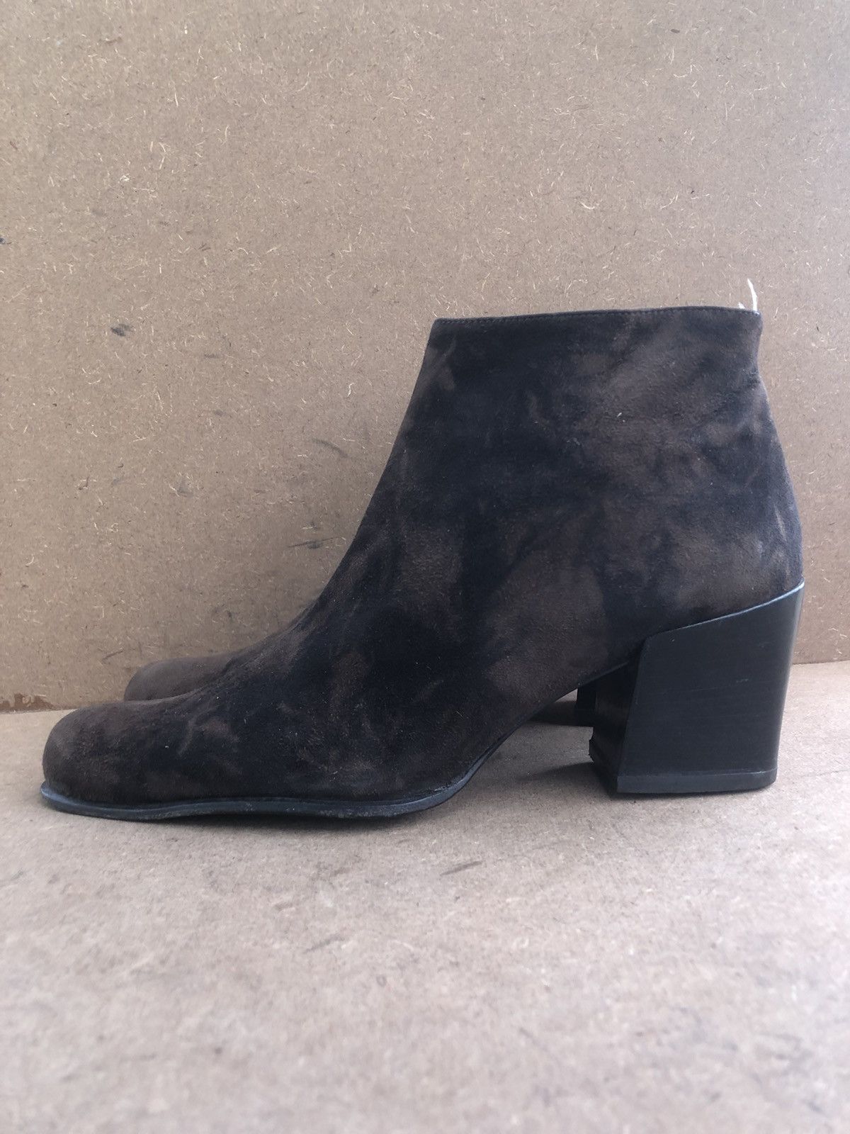 Prada × Vintage Vtg Prada Brown Suede Leather Women’s Ankle Boots Size 39 Size US 9 / IT 39 - 4 Thumbnail