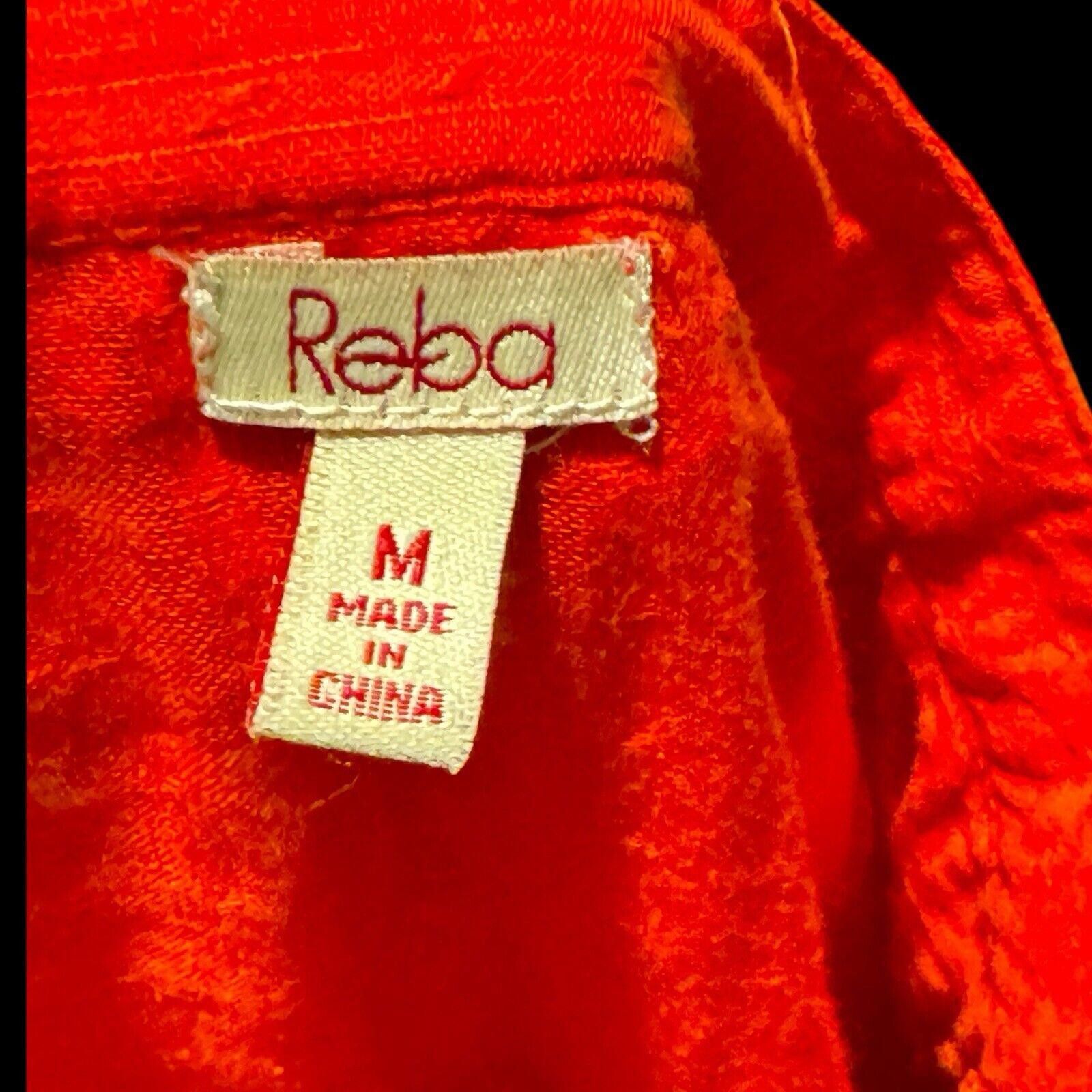 NO ID Reba Sheer Red Lace Detail 3/4 Sleeve Blouse Top Sz S Size S / US 4 / IT 40 - 4 Thumbnail