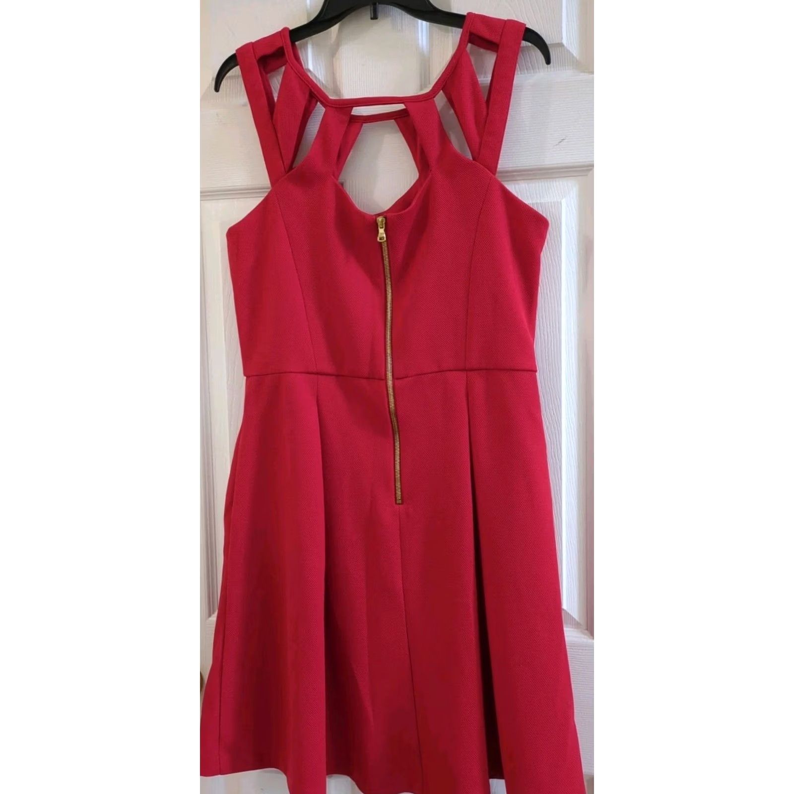 Betsey Johnson Betsey Johnson Red Cutout Pockets Fit & Flare Dress Sleeveless Size 14 Women Size XL / US 12-14 / IT 48-50 - 4 Thumbnail