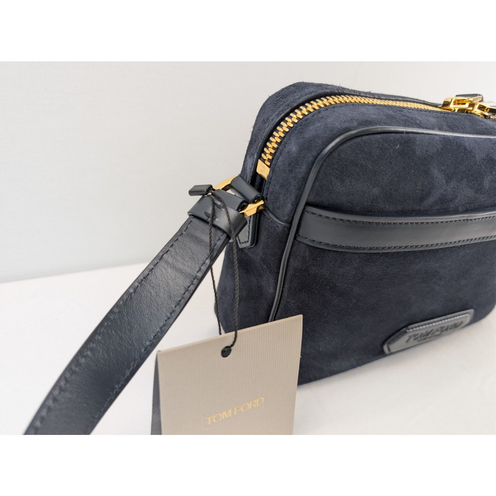 Tom Ford o1rshd1 Logo-Embossed Leather Messenger Bag in Navy Size ONE SIZE - 7 Thumbnail