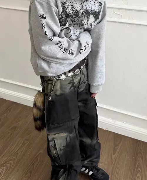 VIBE Gradient Camo Spray Dye Dirty Punk Rock Trousers Size US 32 / EU 48 - 1 Thumbnail