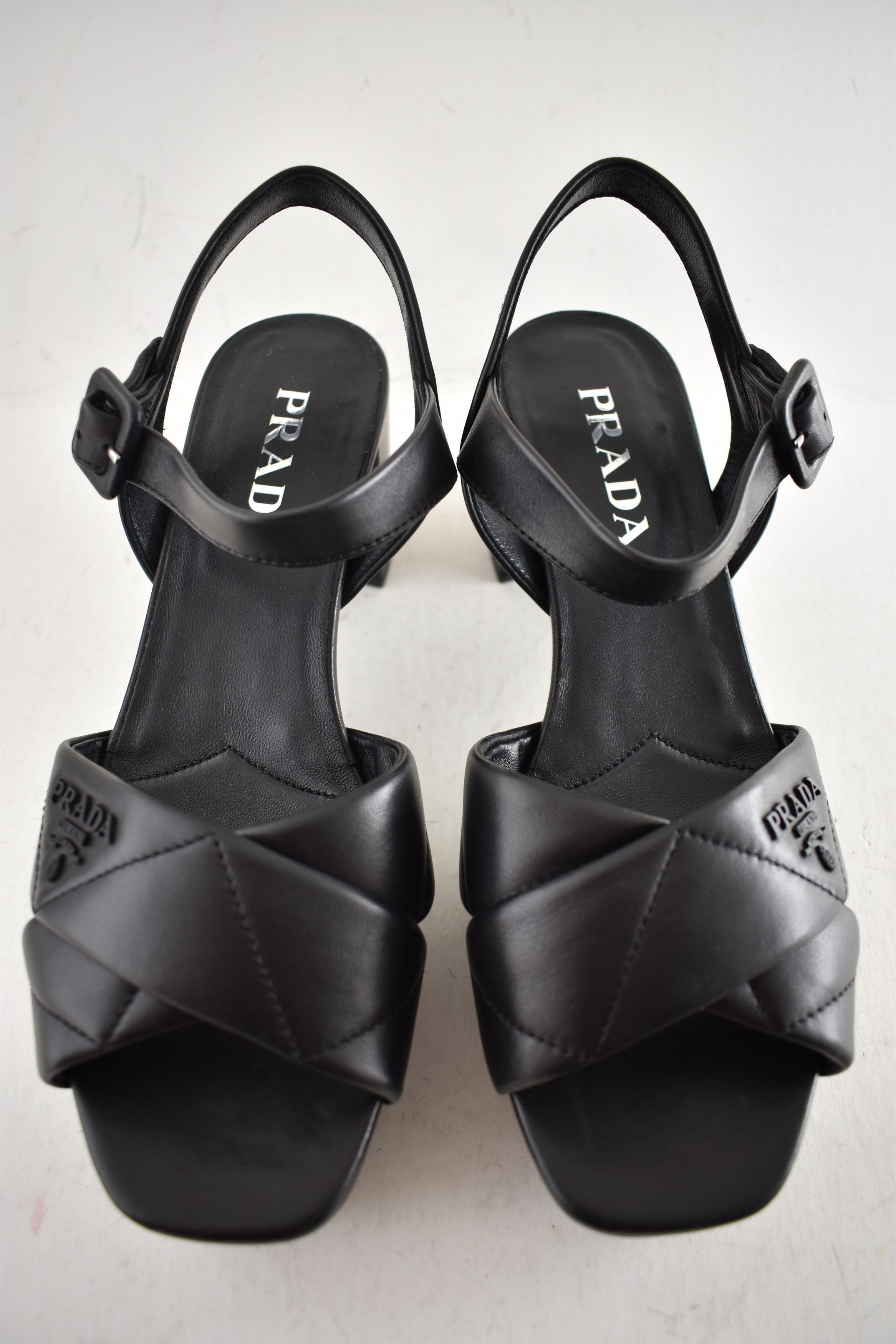 Prada Prada 65mm Quilted Platform Sandal Ankle Strap Block Heel 38 Size US 8 / IT 38 - 10 Thumbnail