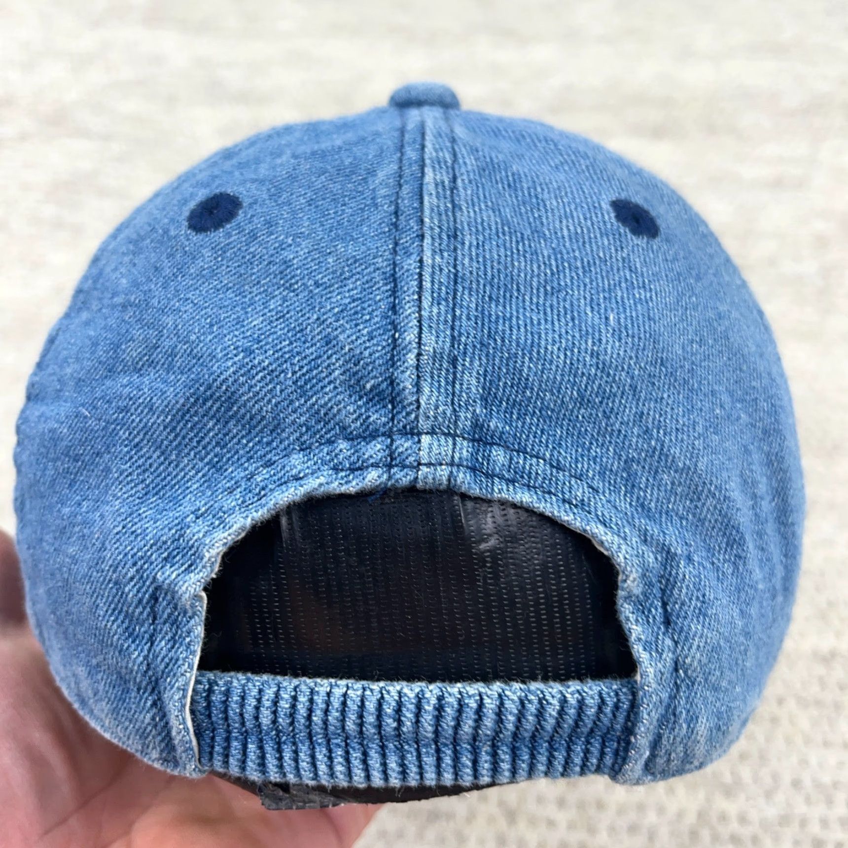 Disney VINTAGE Disney Winnie The Pooh Hat Womens Denim Baseball Cap Adjustble Blue 90s Logo Embroidered 100% Cotton Stretch Fit Adult Womens Size 42" / US 20 - 3 Thumbnail