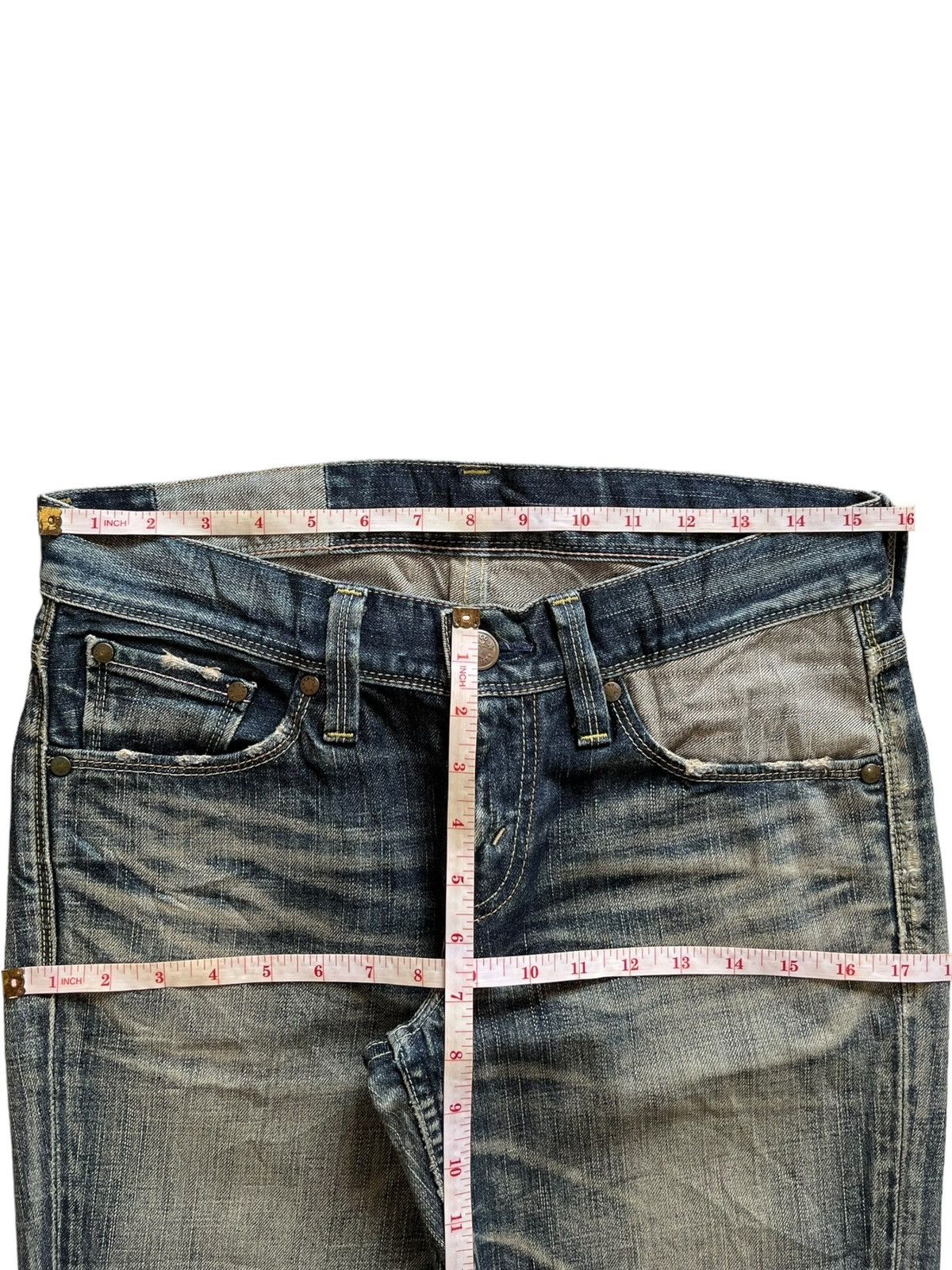 Levi's × Levi's Vintage Clothing Vintage 90s Levis Star Japan Mud Wash Distressed Loose Jeans Size 31" - 12 Thumbnail