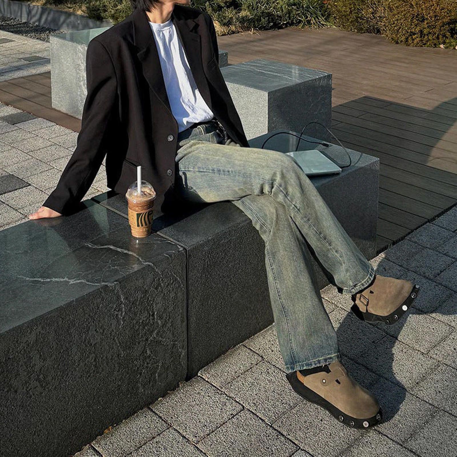 Vintage Faded Straight Leg Casual Jeans, Light Wash Denim Pants Size US 32 / EU 48 - 3 Thumbnail