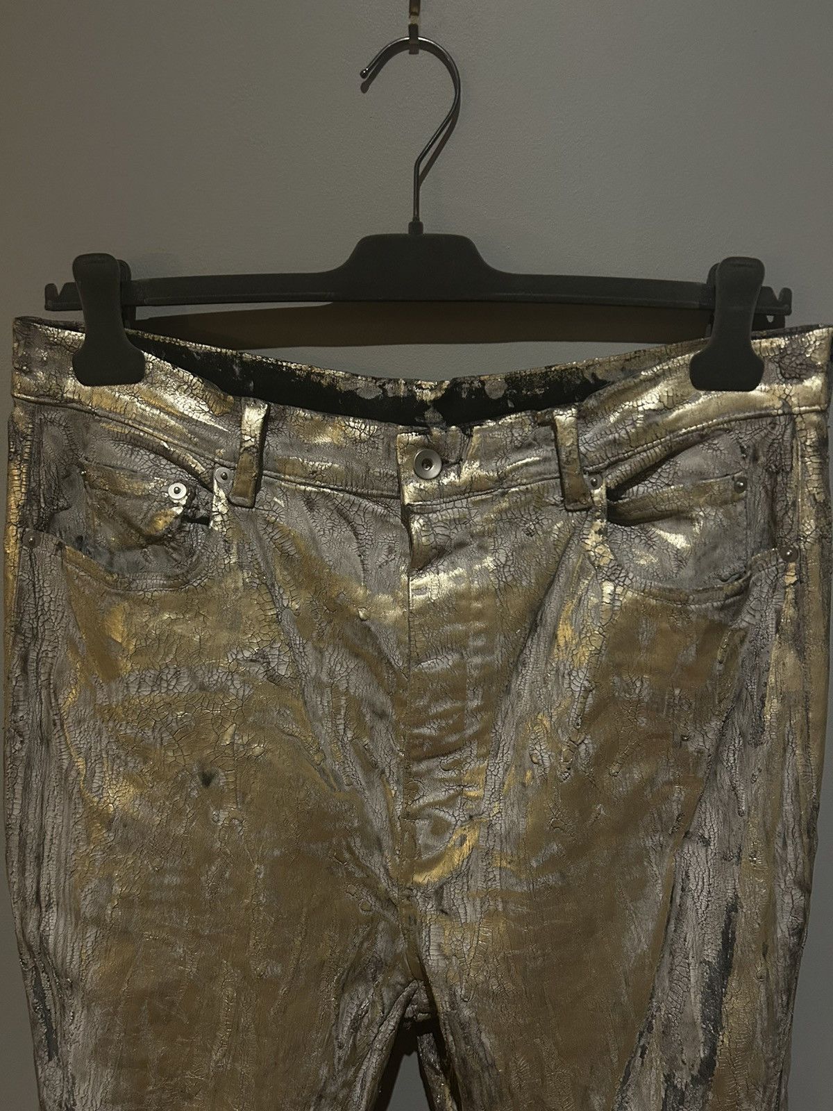 Rick Owens RICK OWENS Gold Bolan Banana Jeans Size US 33 - 6 Thumbnail