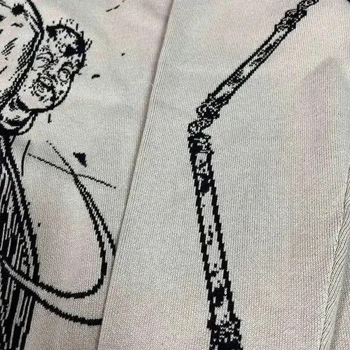 Aran Isles Knitwear × Japanese Brand Gothic Graphic Print O-Neck Knitting Sweater Size US L / EU 52-54 / 3 - 4 Thumbnail