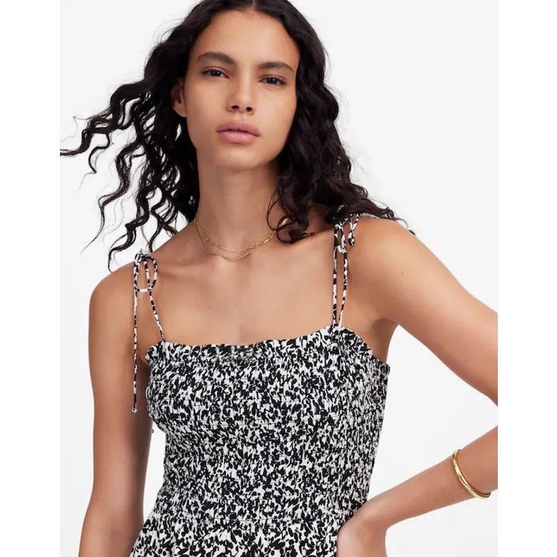 Madewell NWT Madewell Tie Shoulder Midi Dress in Floral Black Size 0 Size XS / US 0-2 / IT 36-38 - 3 Thumbnail