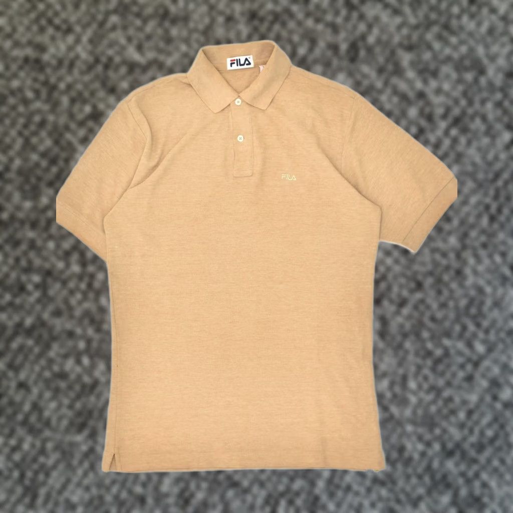 Fila FILA Mens Polo Shirt Beige XS Cotton Size US XS / EU 42 / 0 - 1 Thumbnail
