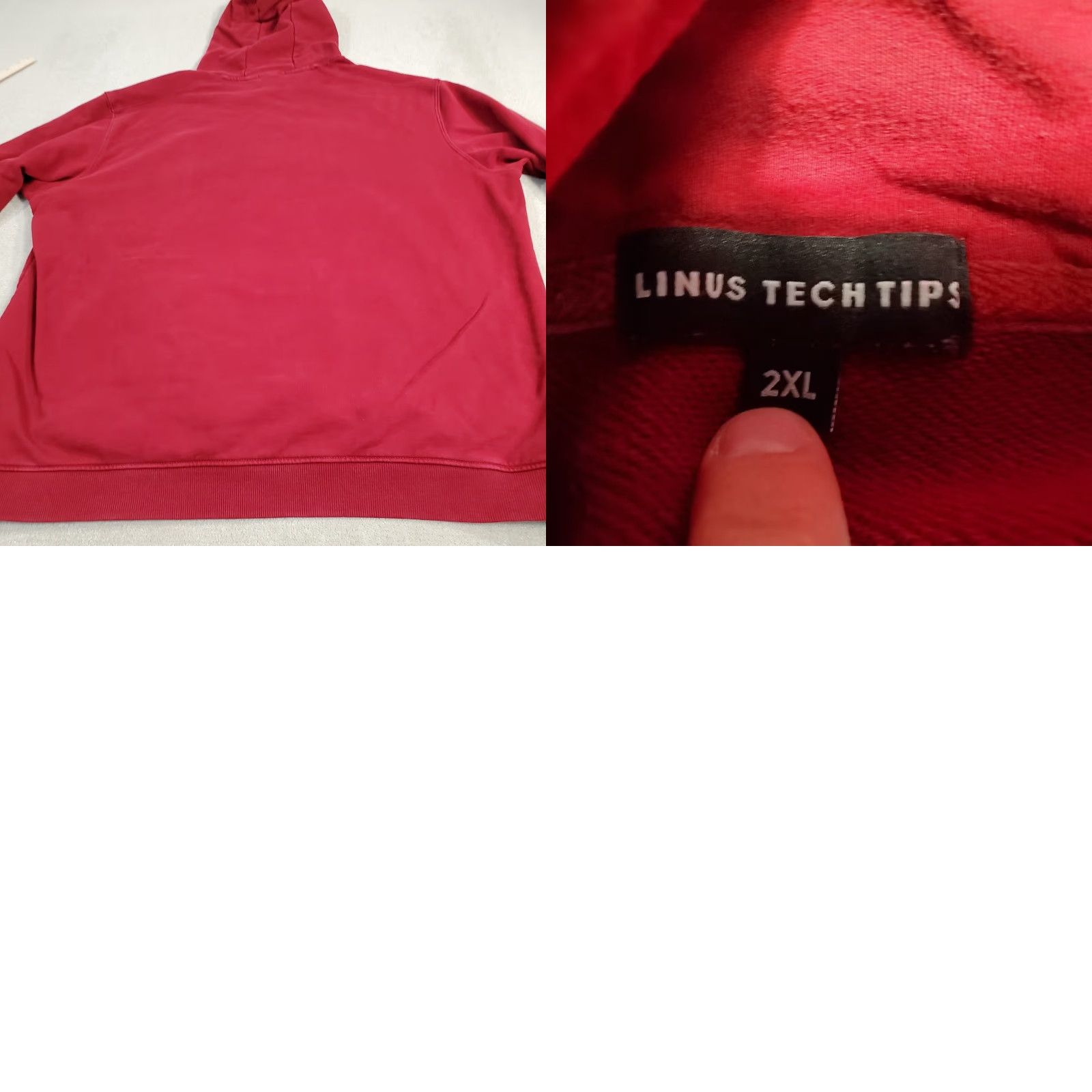 Logo 7 LTT Hoodie Mens 2XL Red Pullover Sweatshirt Logo Linus Tech Tips Size US XXL / EU 58 / 5 - 9 Thumbnail