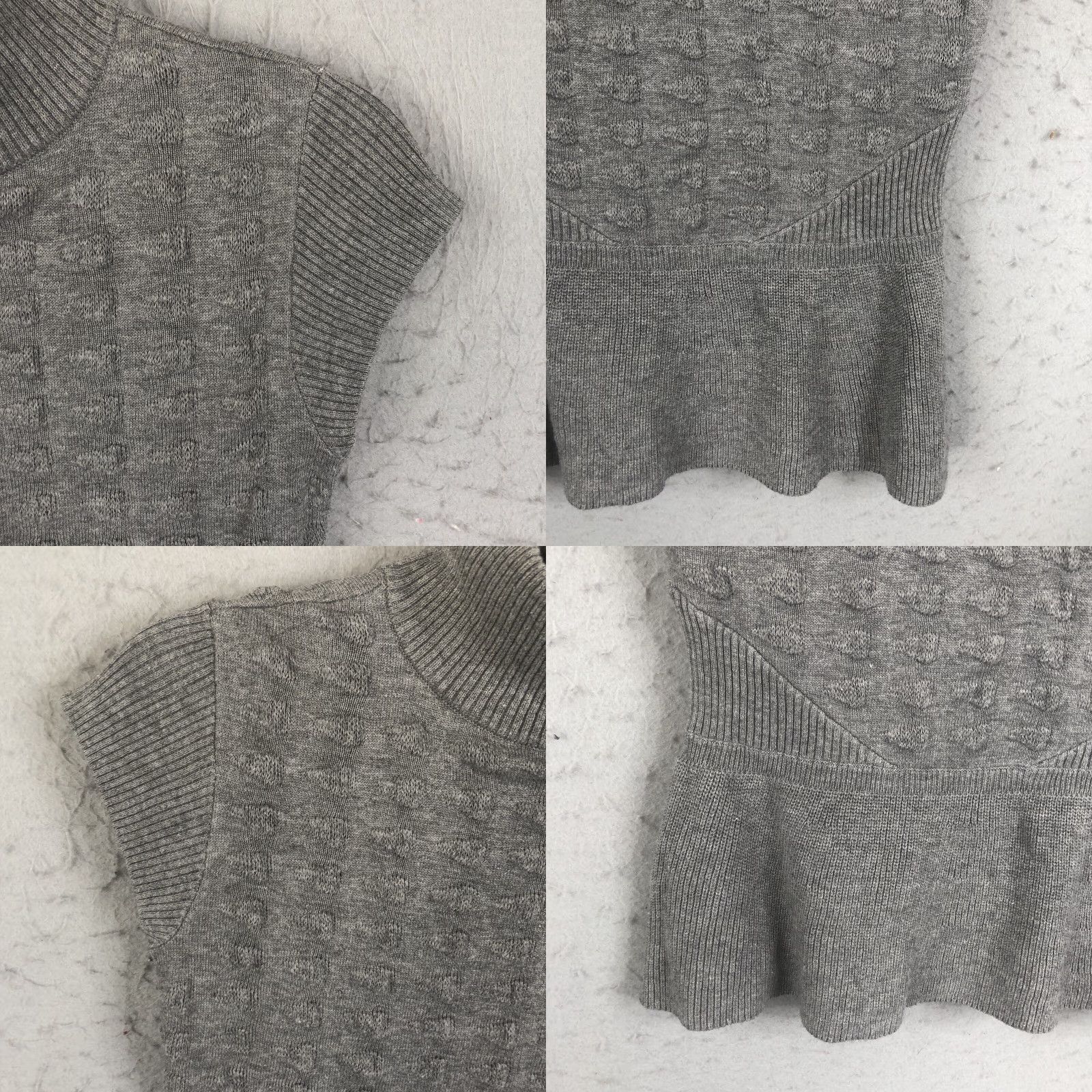 Vintage Catherine Malandrino Sweater Womens XS Gray Turtleneck Textured Neutral NEW Size XS / US 0-2 / IT 36-38 - 9 Thumbnail
