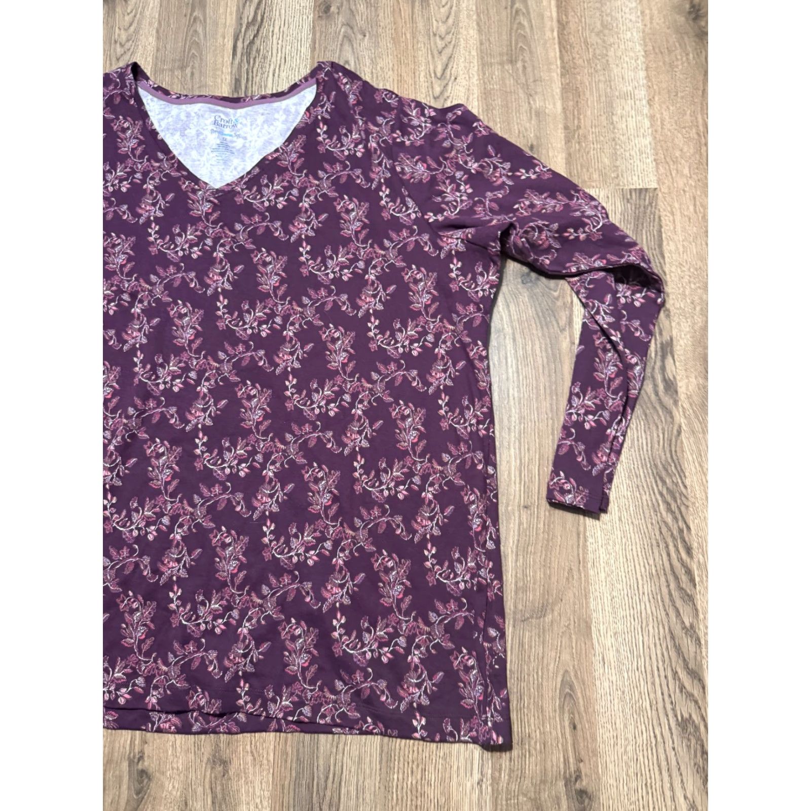 Croft & Barrow Croft & Barrow Shirts Women's 3X Purple Long Sleeve Tee Lightweight Classic Shirt Womens Plus Size T-Shirt 3X Purple Casual Size XXL / US 16-18 / IT 52-54 - 2 Thumbnail