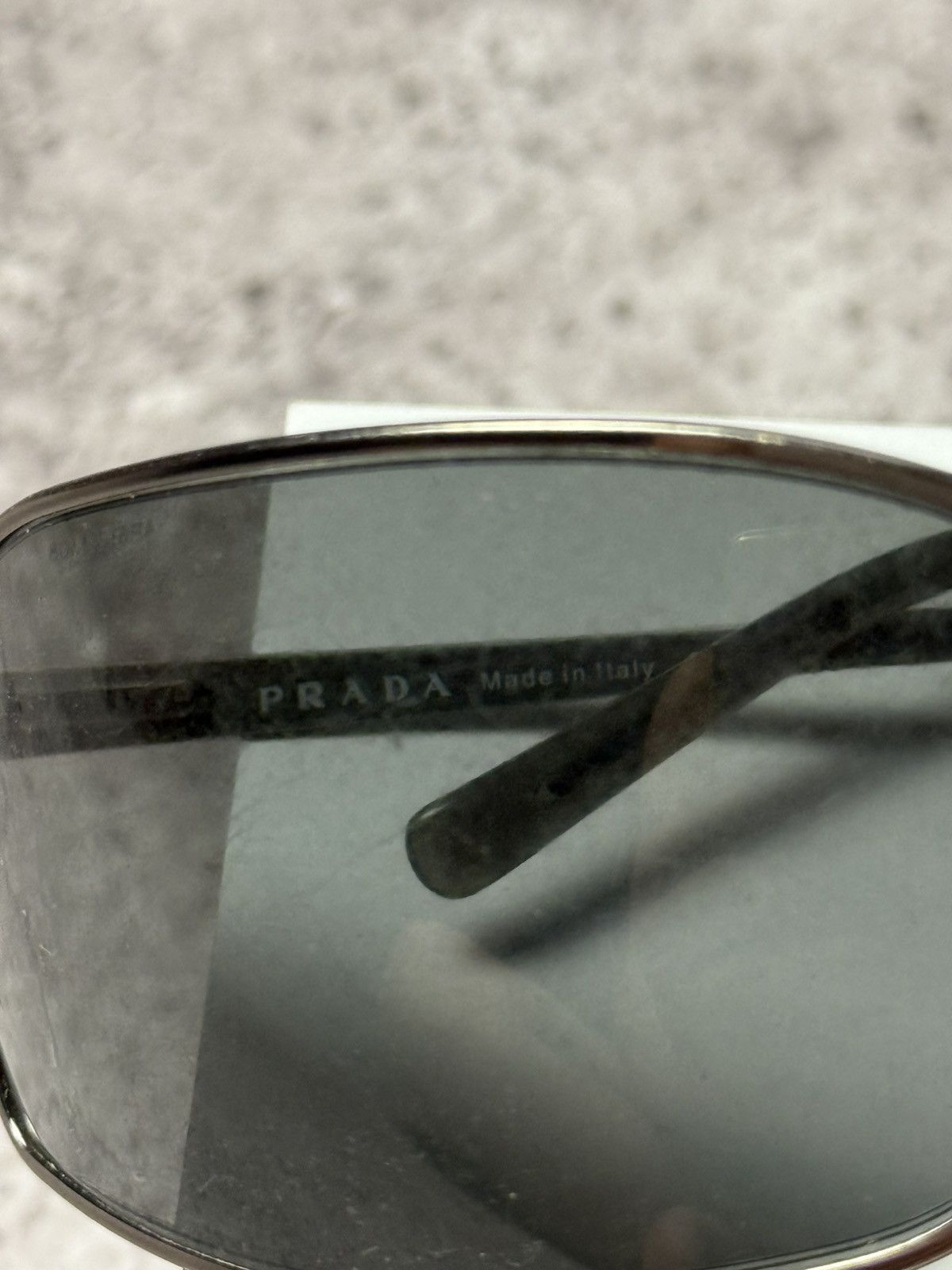 Prada Prada Sunglasses 2006 Vintage Black Grey Wrap Metal PR58GS Size ONE SIZE - 2 Thumbnail