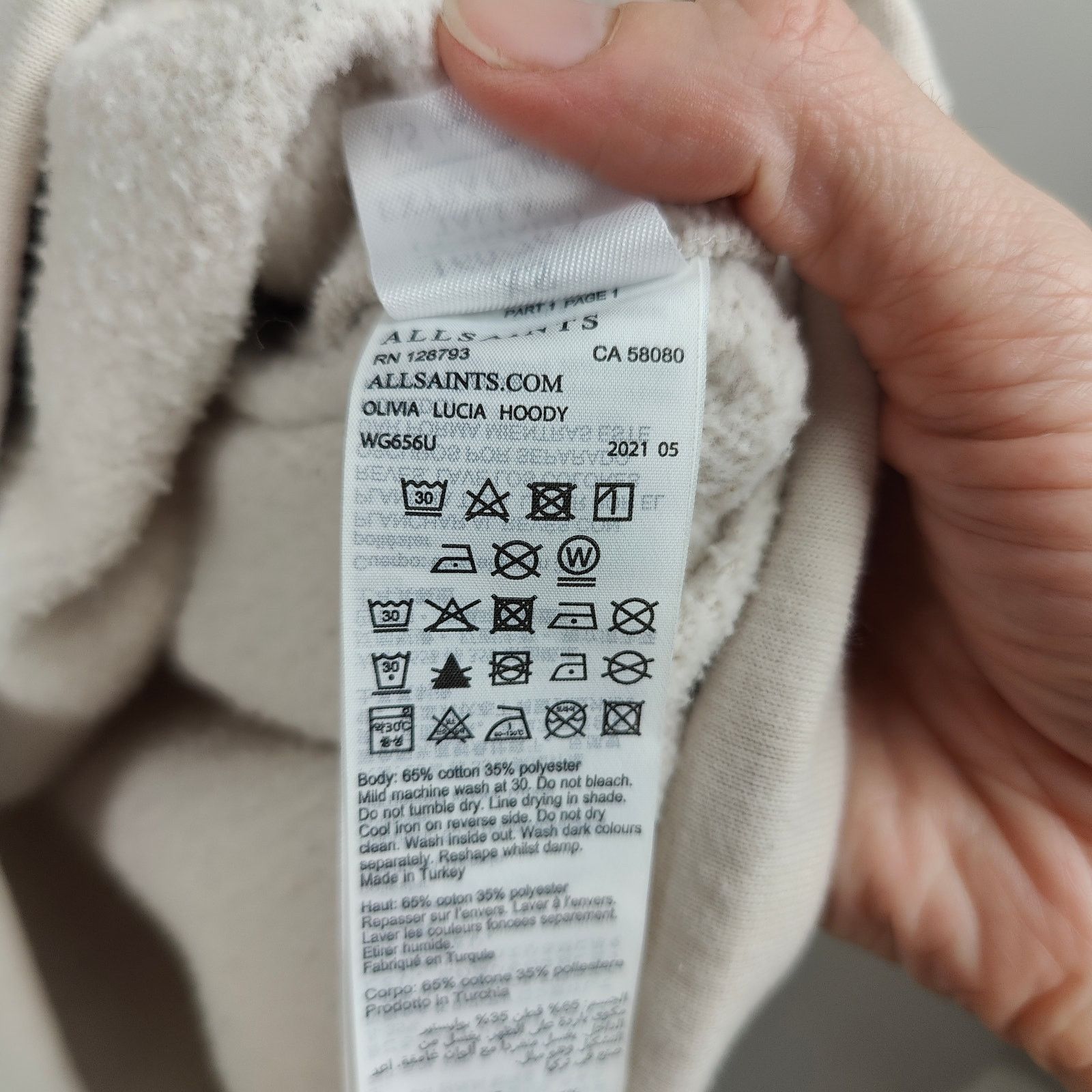 Allsaints AllSaints Olivia Lucia Hoodie Womens XS Pale Gray Pink Size XS / US 0-2 / IT 36-38 - 9 Thumbnail