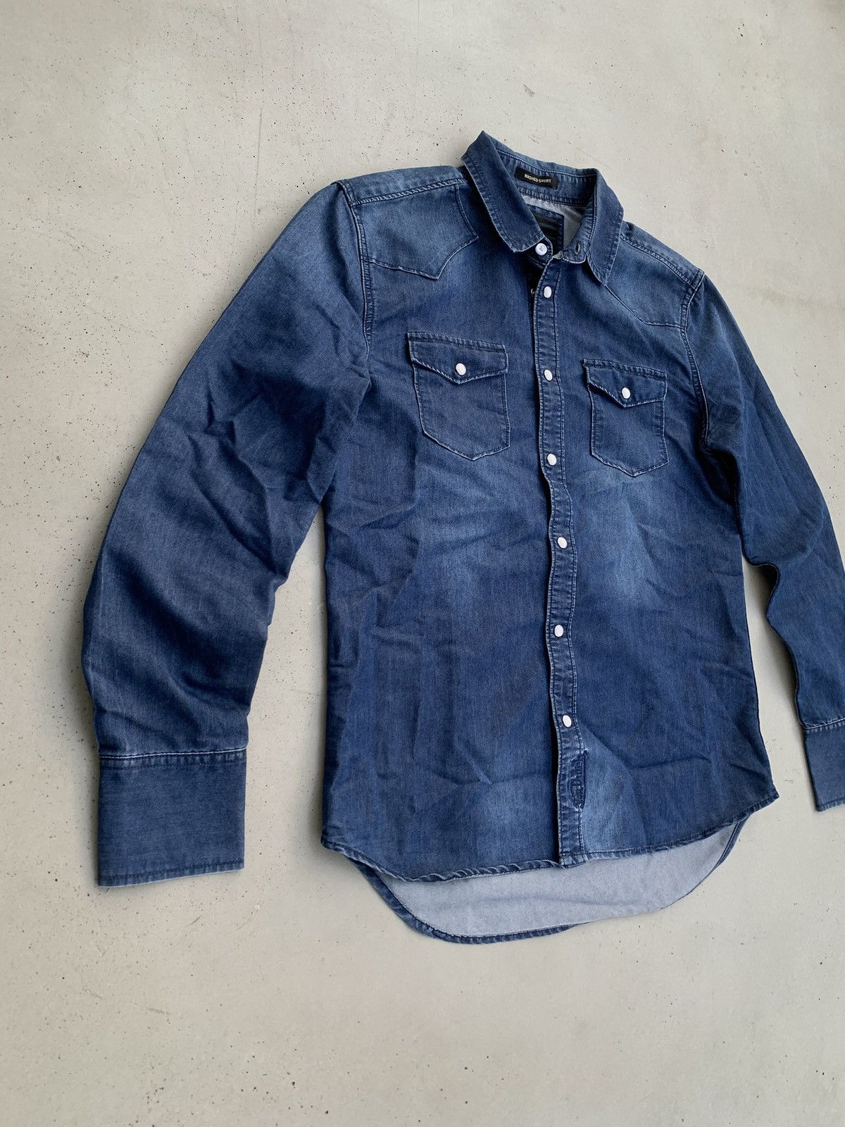 Von Dutch Von Dutch Denim Shirt Vintage Washed Avantgarde Big Logo Size S / US 4 / IT 40 - 8 Thumbnail
