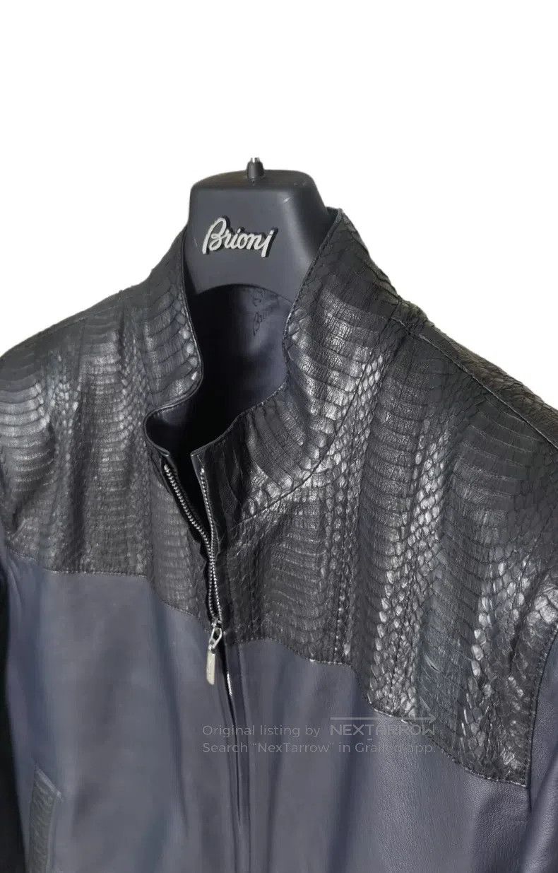 Brioni Brioni Snake skin patchwork leather jacket Size US L / EU 52-54 / 3 - 4 Thumbnail