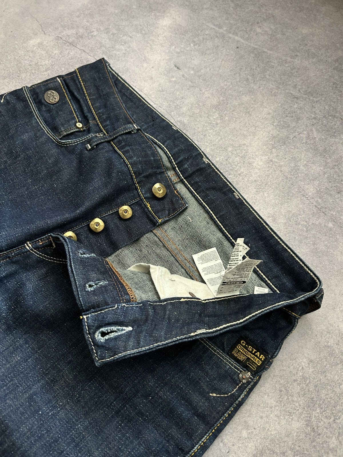 G-Star G star Raw Selvage Dark blue jeans mens 34/34 Size US 34 / EU 50 - 8 Thumbnail