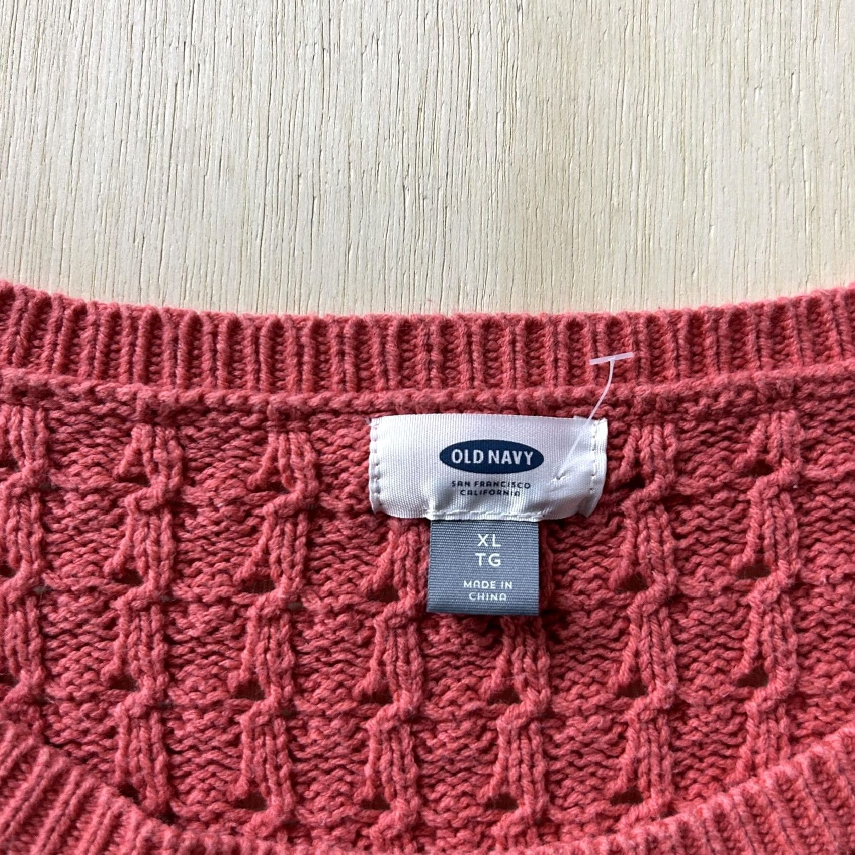 Old Navy Old Navy Womens XL Pink Crew Neck Open-Knit Lightweight Pullover Sweater Size XL / US 12-14 / IT 48-50 - 3 Thumbnail