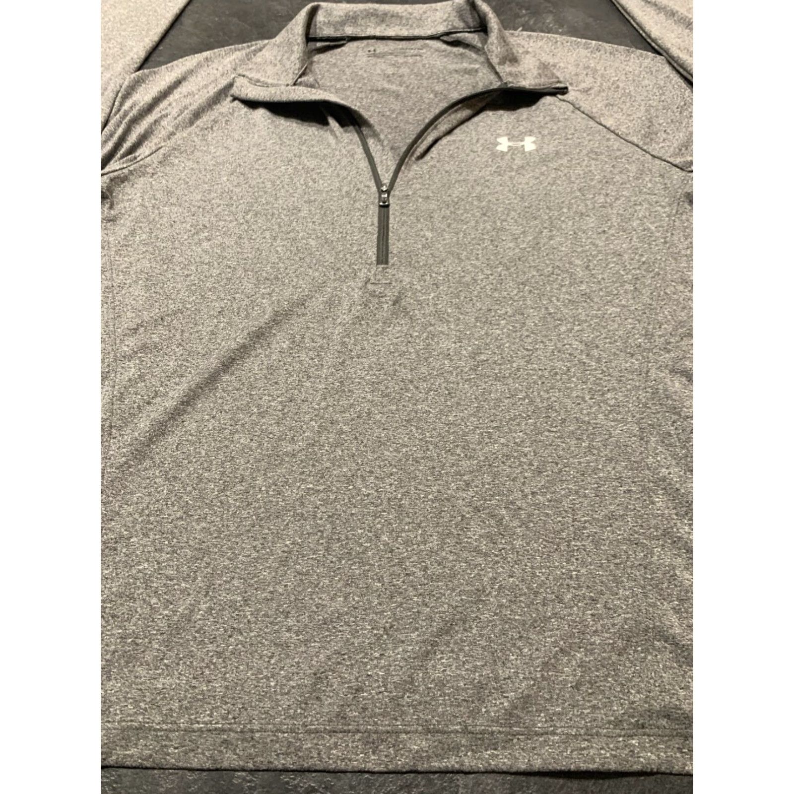 Under Armour VINTAGE Under Armour HeatGear Womens Long Sleeve 1/4 Zip Pullover Top Size XL Gray Activewear Sports Size XL / US 12-14 / IT 48-50 - 3 Thumbnail