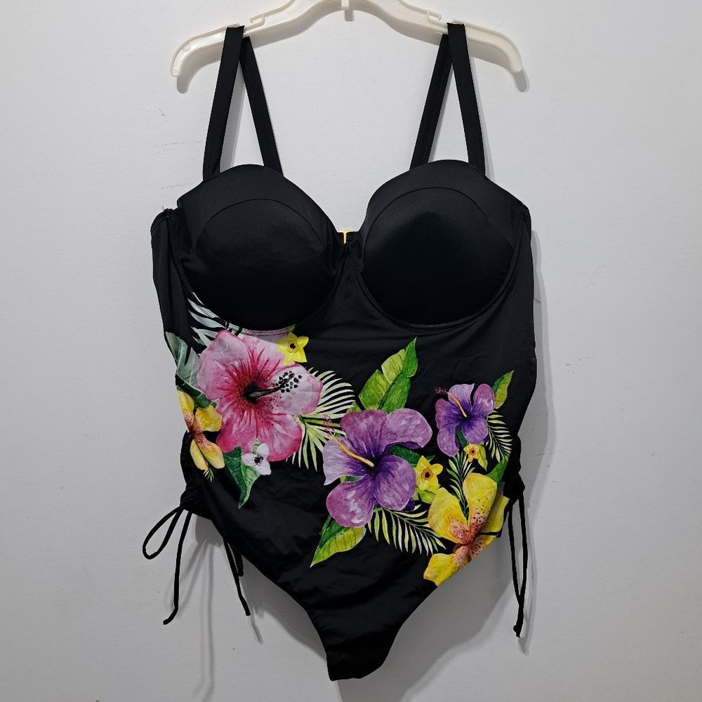 Other Swimsuit For All Plus Size Underwire Floral One-Piece Swimsu Size 4XL / US 24-26 - 10 Thumbnail