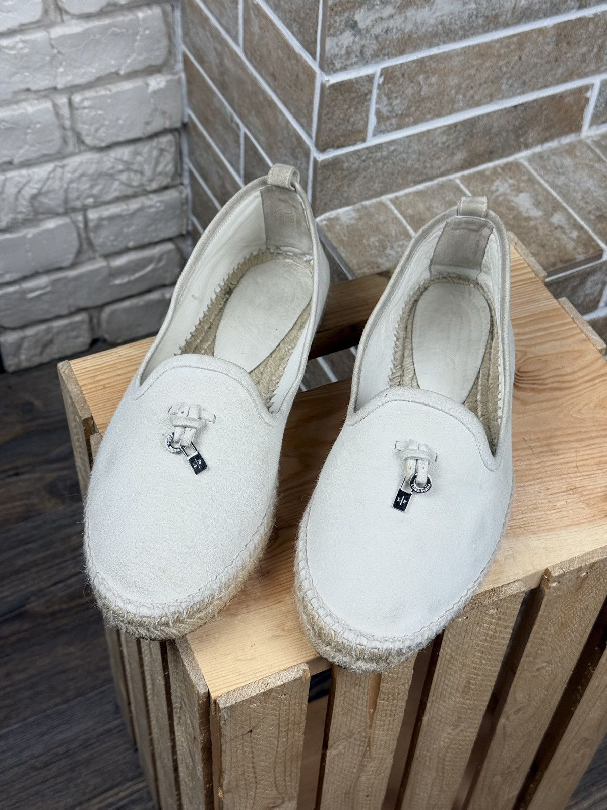 Loro Piana Loro Piana White Suede Espadrilles Size US 11 / IT 41 - 2 Thumbnail