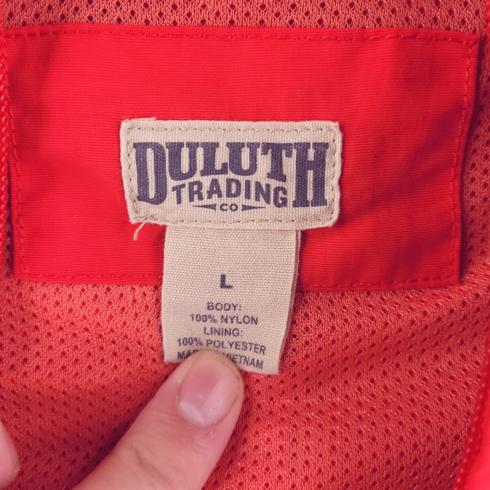 CO Duluth Trading Co Jacket Mens Large Zip Red Windbreaker Rain 100% Nylon Size US L / EU 52-54 / 3 - 2 Thumbnail
