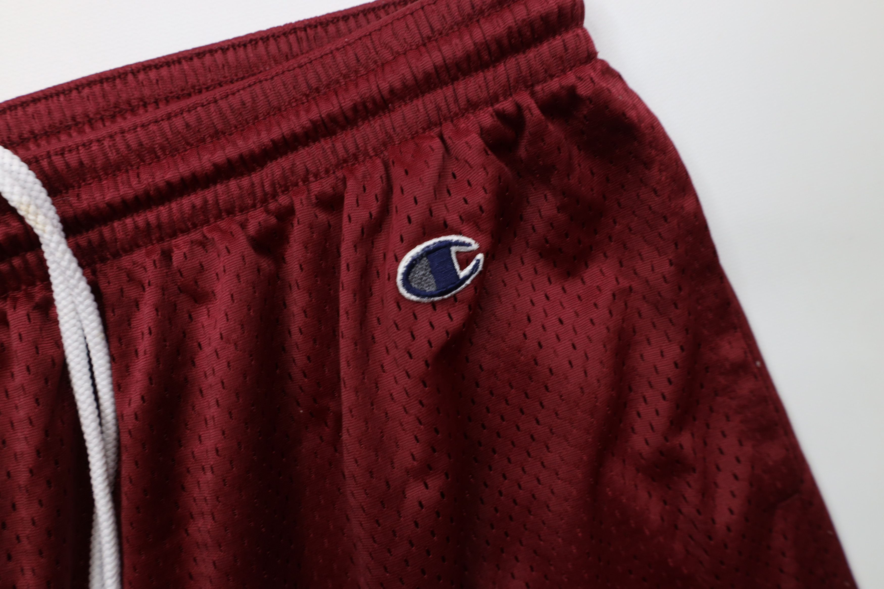 Champion Vintage Champion Mesh Gym Basketball Shorts Red Polyester Size US 38 / EU 54 - 5 Thumbnail