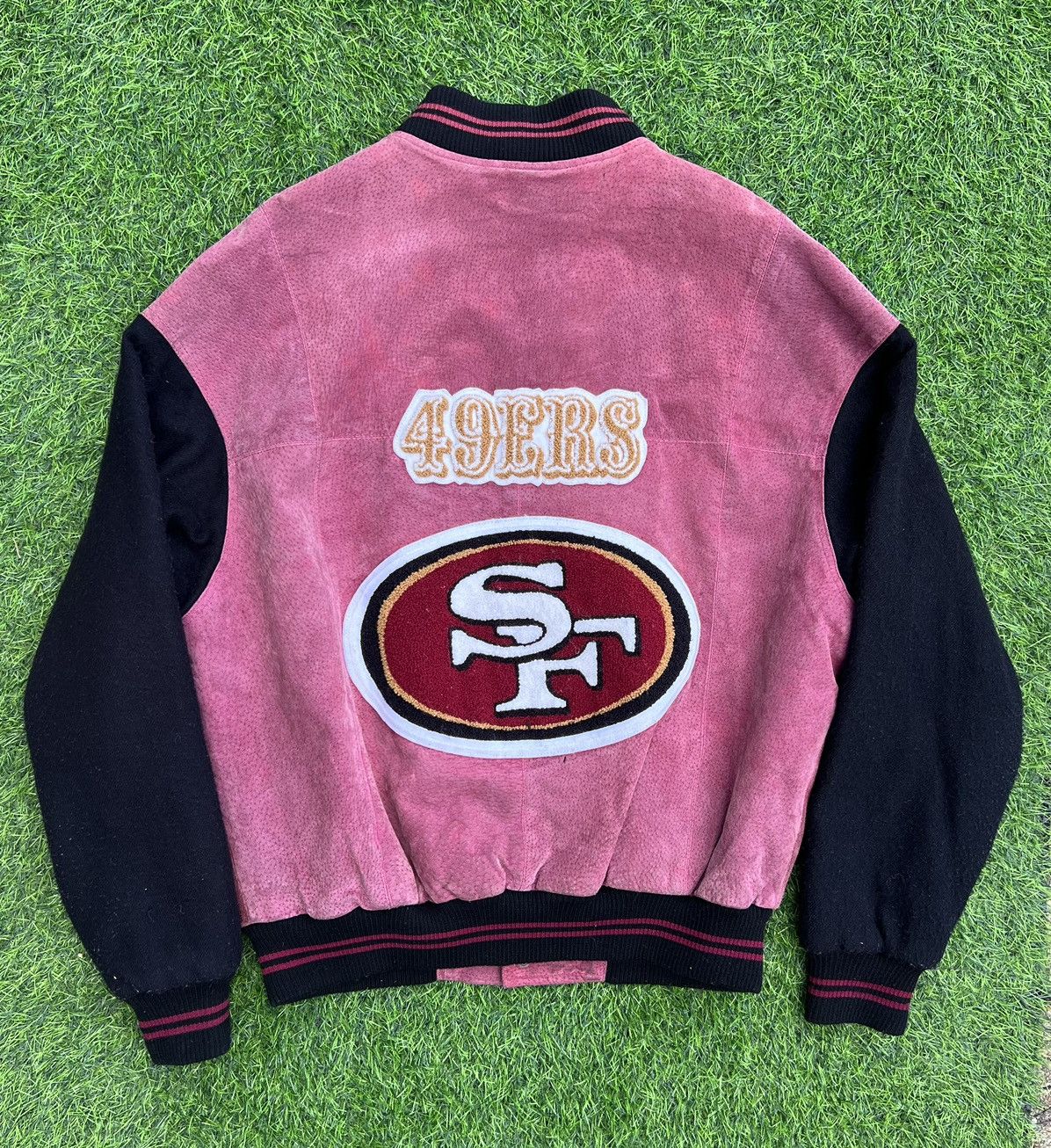 San Francisco 49ers Vintage 90s Carl Banks Varsity Jacket Suede Leathe