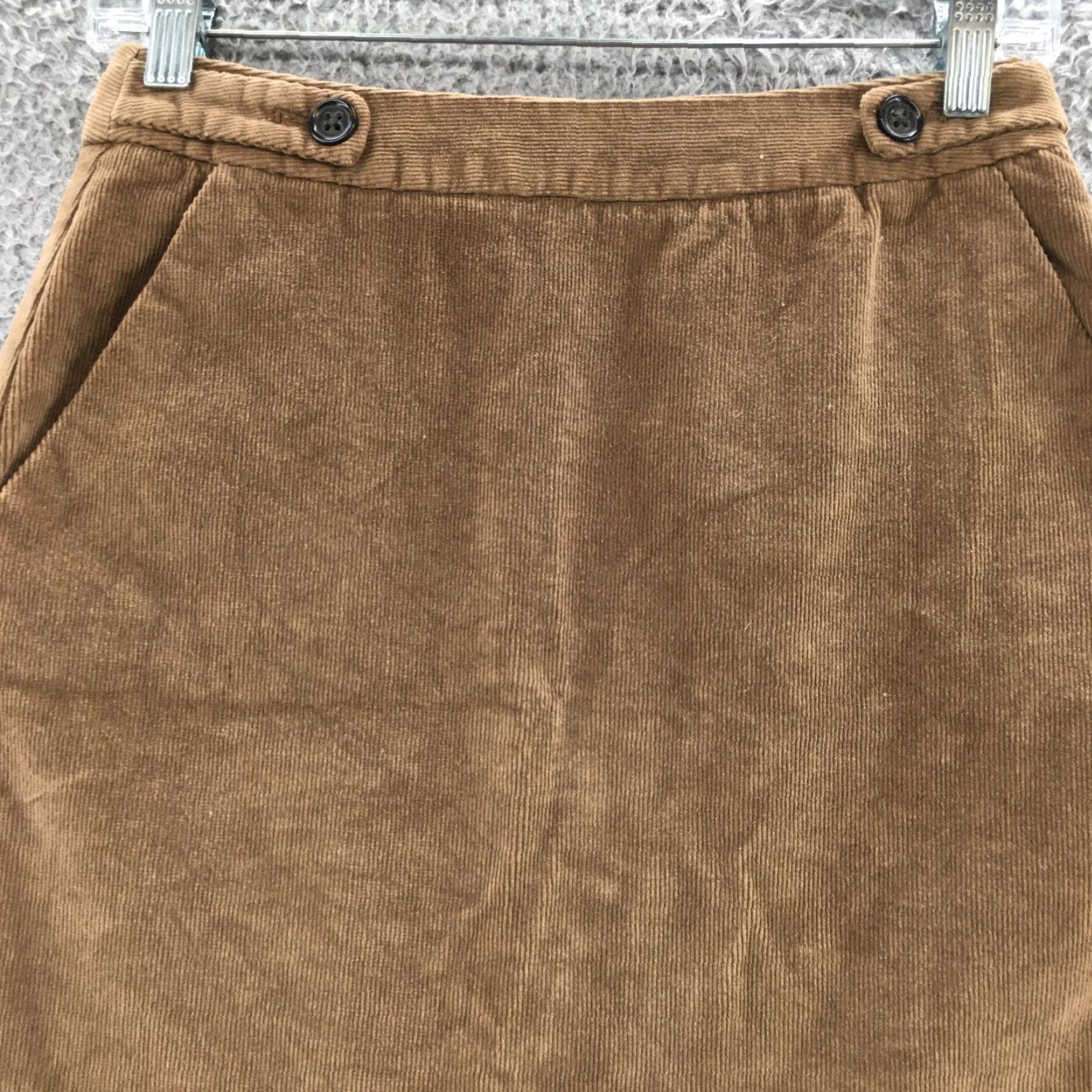 Banana Republic Banana Republic A-Line Corduroy Skirt Womens 00 Brown Flat Front Pocket Casual Size 24" / US 00 / IT 34 - 2 Thumbnail