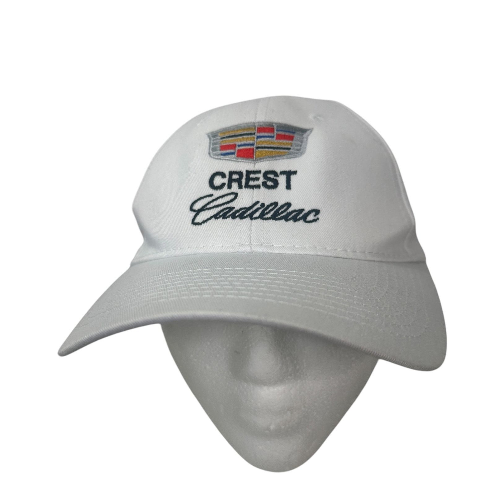 Vintage Vintage White Crest Cadillac White Ball Baseball Cap Hat Size ONE SIZE - 1 Thumbnail