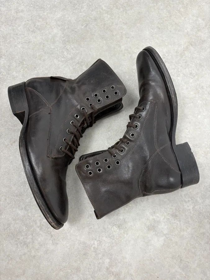 Dior Dior Brown Leather Eyled Lace-Up Combat Boots Size US 7 / EU 40 - 7 Thumbnail