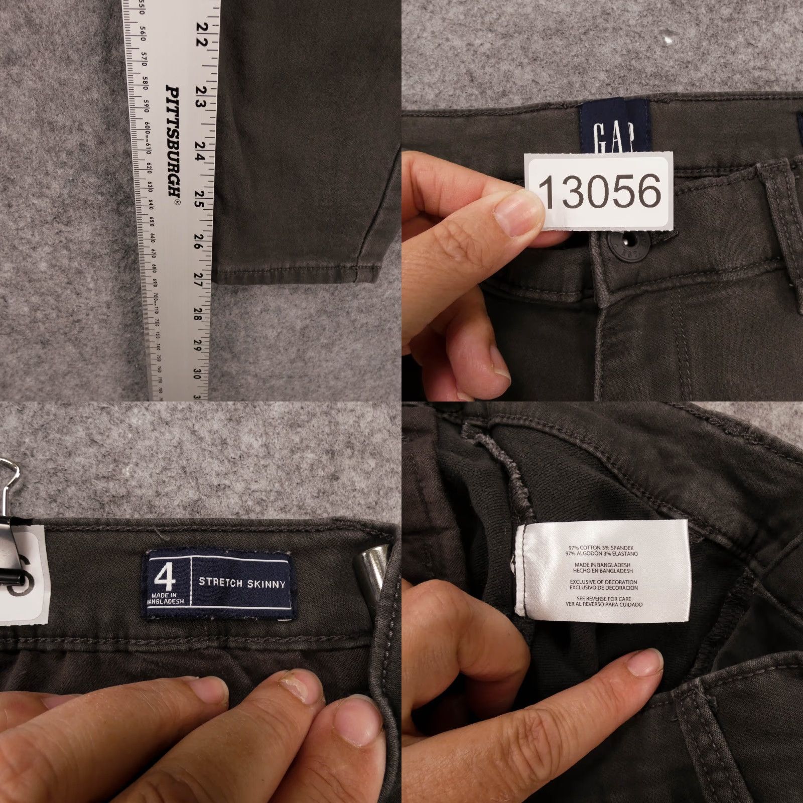Gap Gap Pants Womens 4 Stretch Skinny Chino Flat Front Gray Size 27" / US 4 / IT 40 - 8 Thumbnail