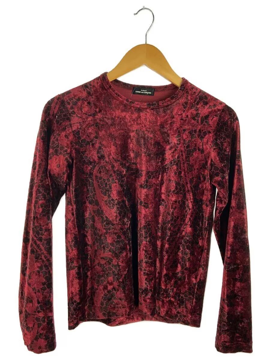 Comme des Garcons 1996 Lace Pattern Velvet Long Sleeve Sweatshirt Size S / US 4 / IT 40 - 1 Thumbnail