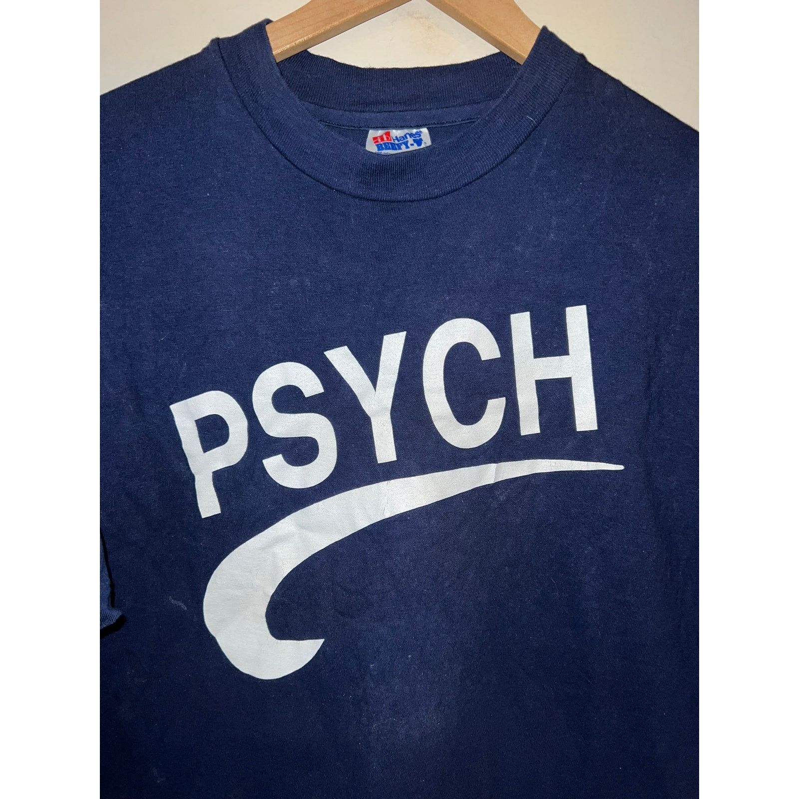 Hanes Vintage Psych Shirt Just Do Id Blue Graphic Tee VTG 90s XL Size US XL / EU 56 / 4 - 2 Thumbnail