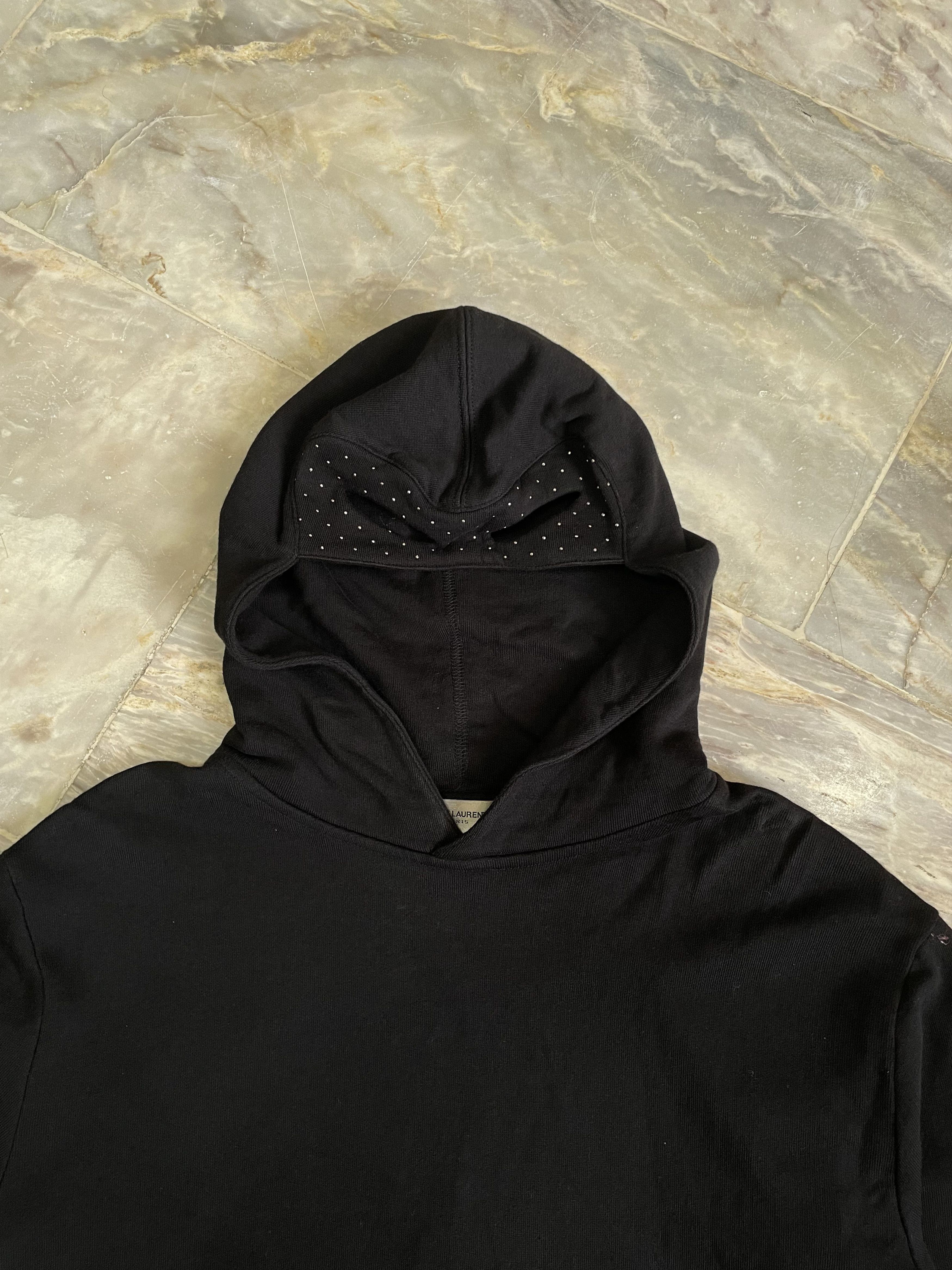 Saint Laurent Paris 2018 Saint Laurent Black Stud Mask Hoodie Size XS / US 0-2 / IT 36-38 - 3 Thumbnail