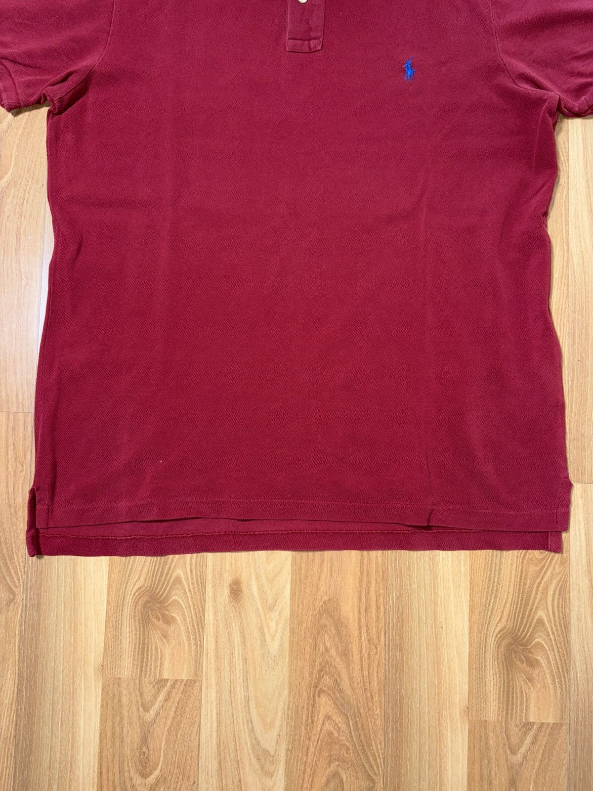 Polo Ralph Lauren VTG Polo Ralph Lauren Custom Fit Pique Polo Burgundy XL Size US XL / EU 56 / 4 - 5 Thumbnail