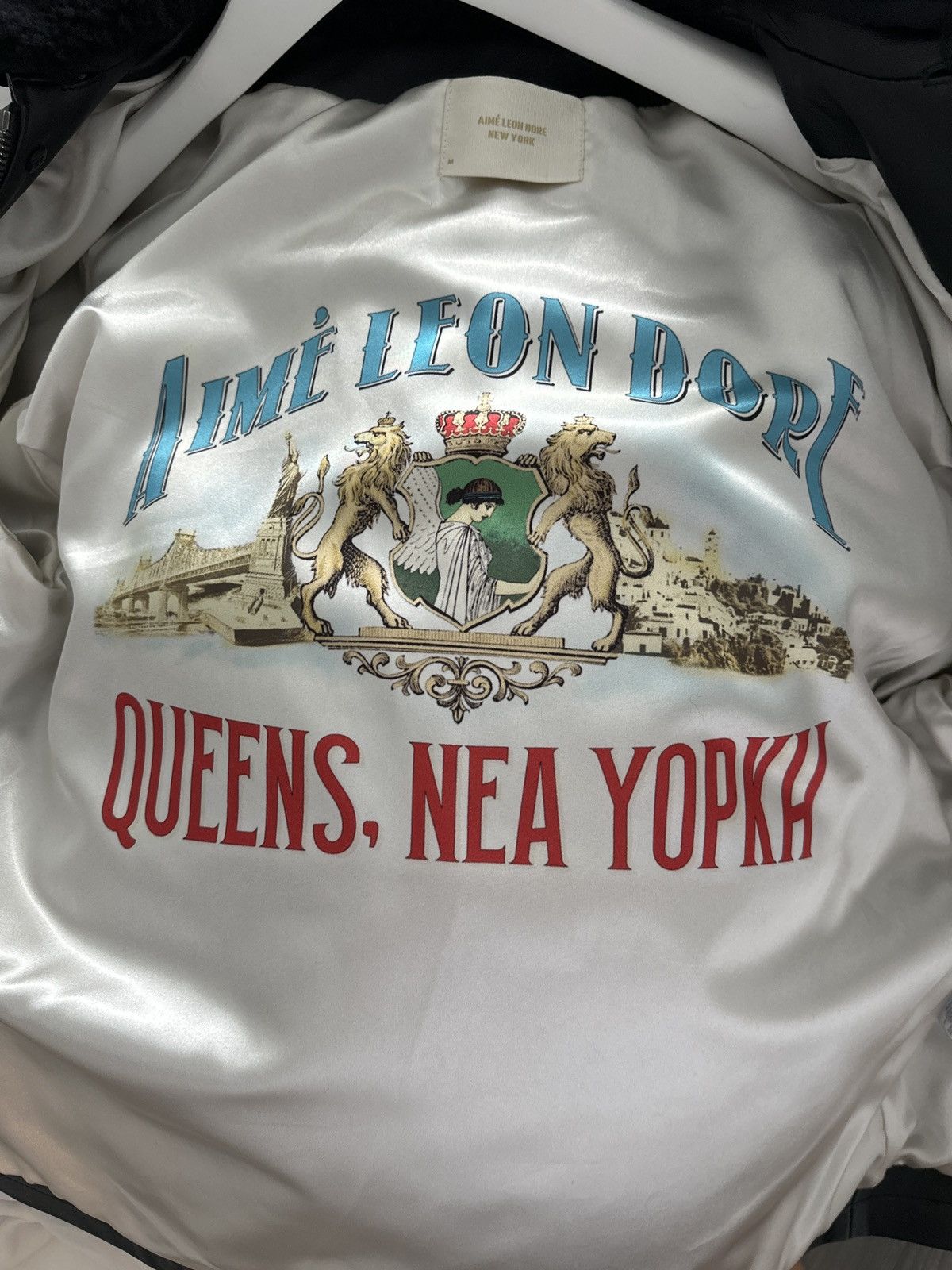 Aime leon dore leather jacket