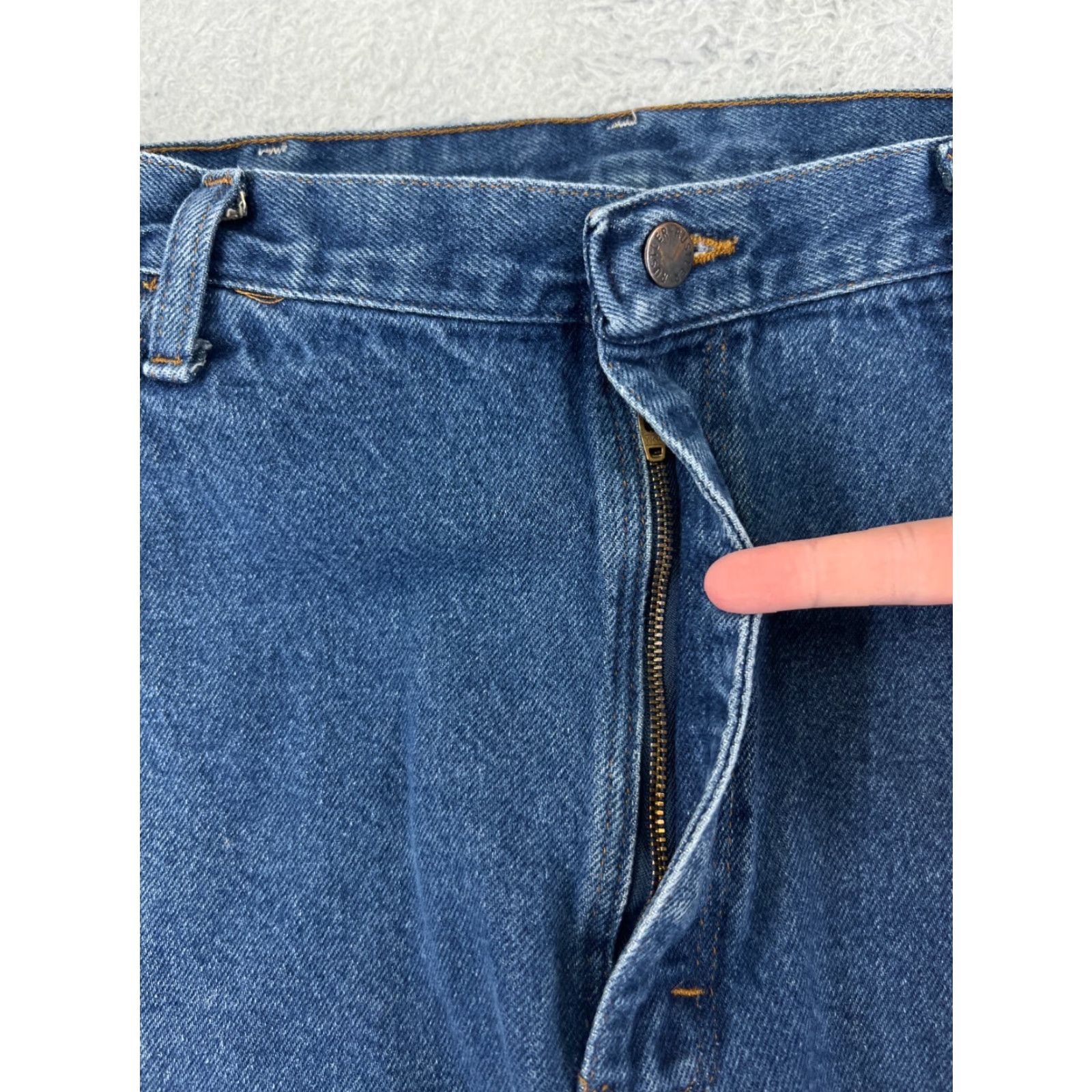 Denime Rustler Jeans Mens 40 Blue Denim Straight Leg 100% Cotton Western Shirt Size US 40 / EU 56 - 7 Thumbnail