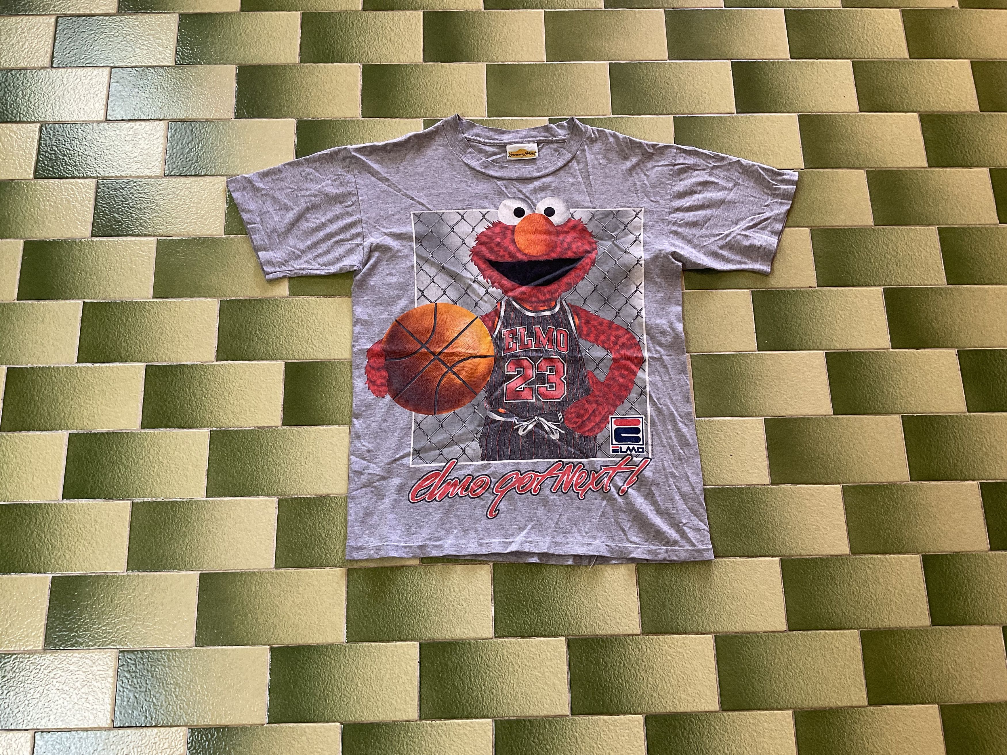 Cartoon Network 90s Sesame Street Elmo Jordan Fila Parody Vintage Tshirt Size US M / EU 48-50 / 2 - 1 Thumbnail