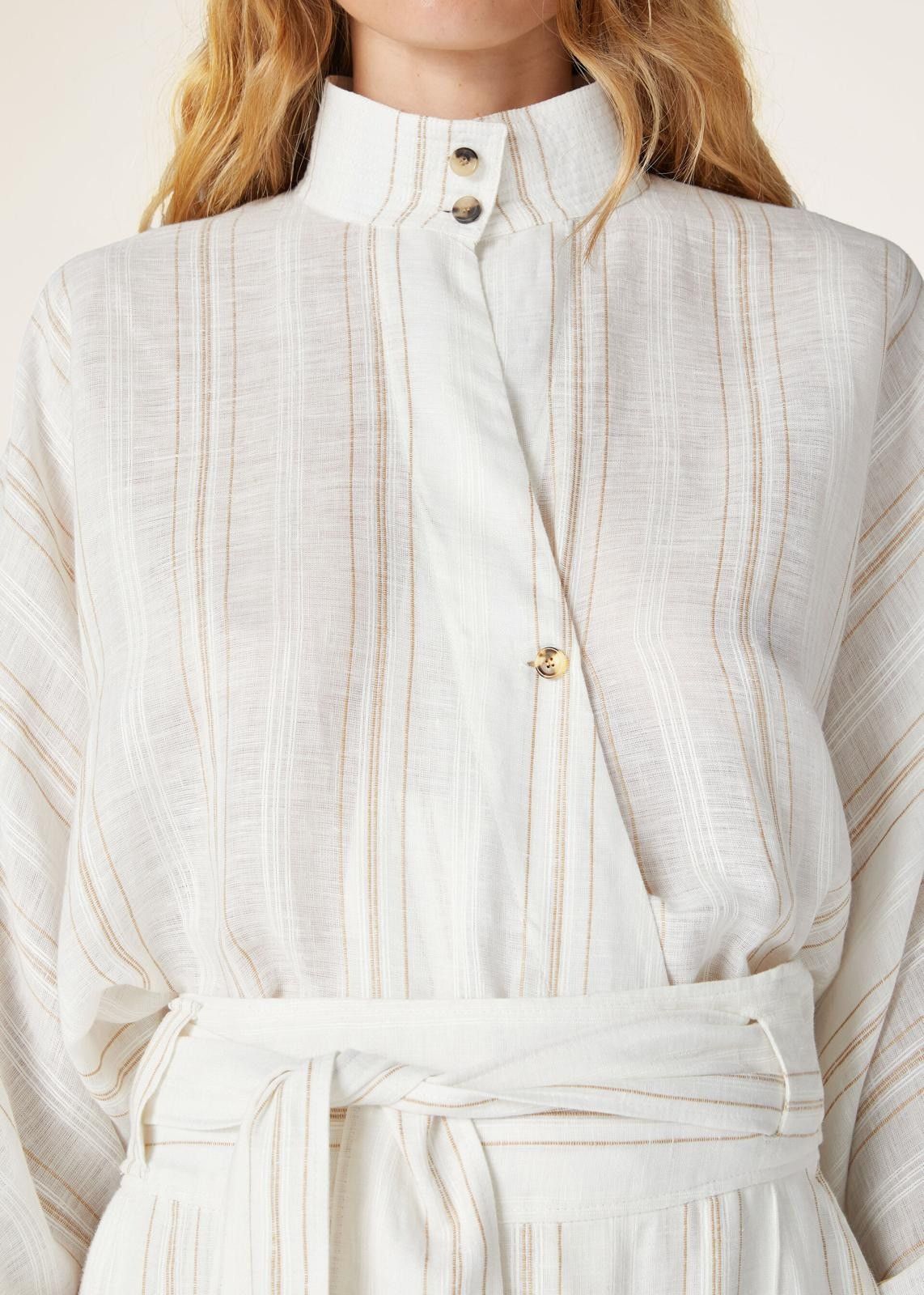 Loro Piana o1srvl11e0725 FAO0418 Linen Shay Shirt in White Size S / US 4 / IT 40 - 2 Thumbnail