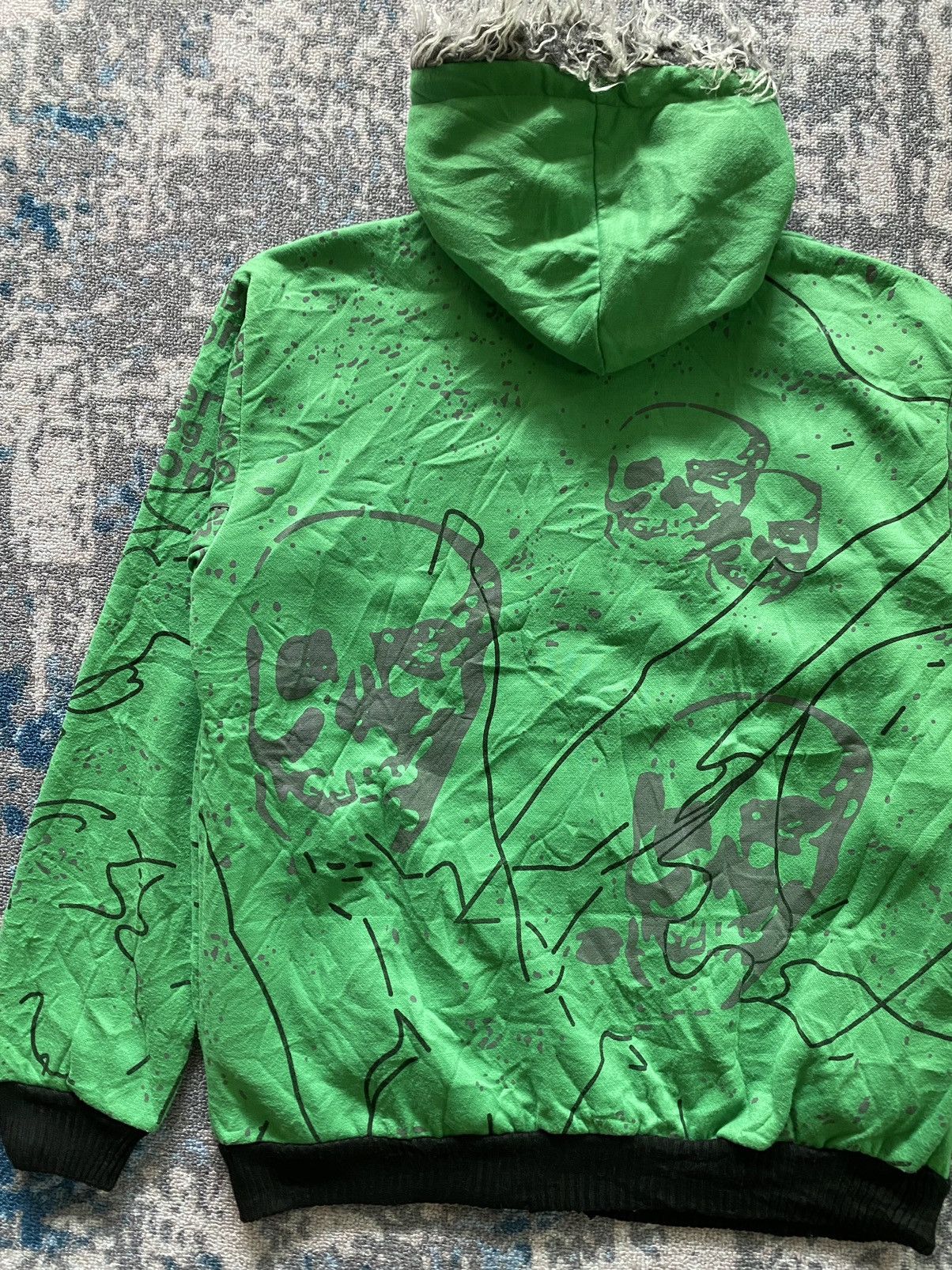 If Six Was Nine × Japanese Brand × Le Grande Bleu (L.G.B.) Japanes Ying Li Skull Fur Hoodie Ifsix style Size US L / EU 52-54 / 3 - 3 Thumbnail
