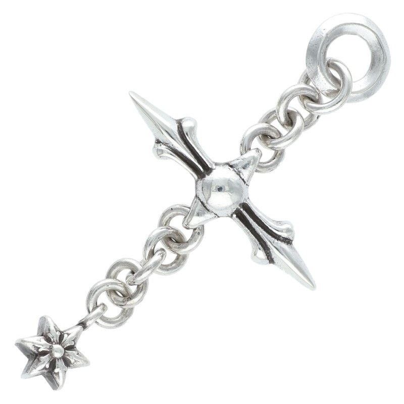 Chrome Hearts Roly Cross Charm Silver Necklace