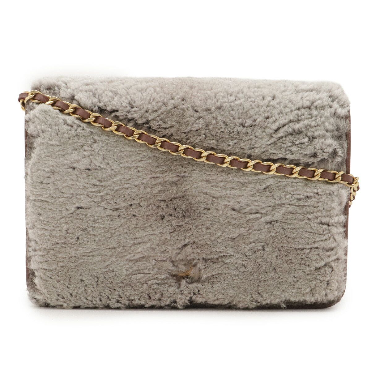 Chanel Chanel Chanel Coco Mark Rabbit Fur Leather Chain Wallet Shoulder Bag Fur Shoulder Bag DUTY FREE for USA Size ONE SIZE - 1 Thumbnail